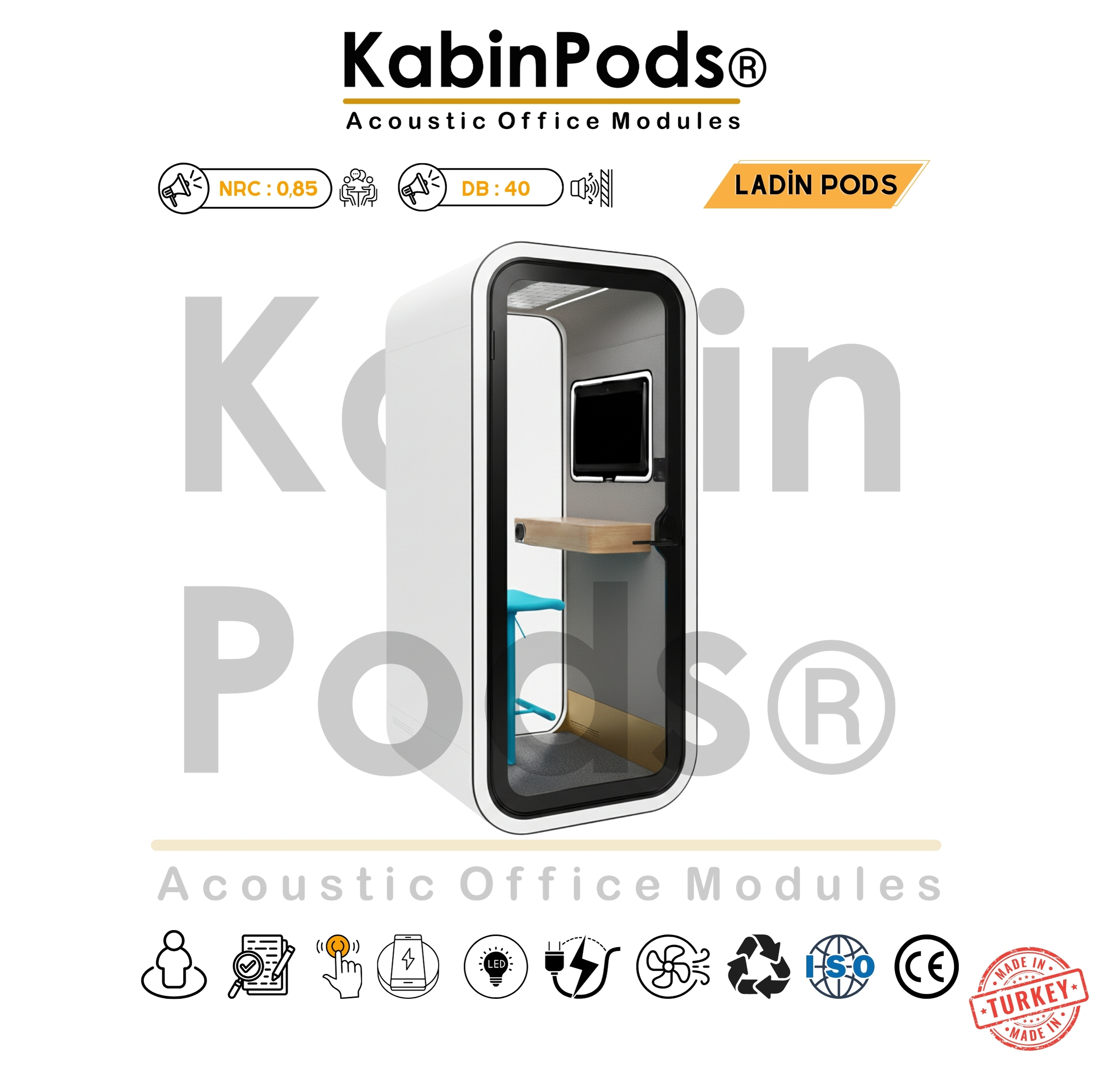 Ofis kabini sessiz çalışma alanı